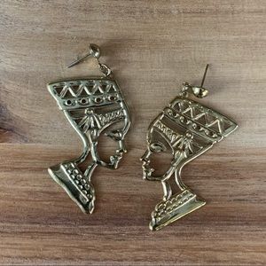 Vintage Queen Nefertiti Goddess Earrings